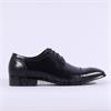 Tommy Bowe Toe Cap Dress Shoe - Black Leather